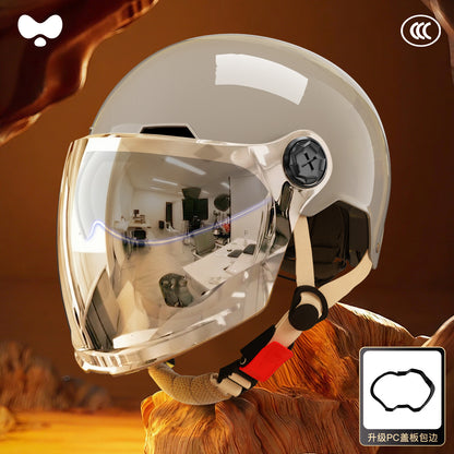 Electric Vehicle Helmet for Women, Sun Protection, 3C Certified, Suitable for All Seasons, Winter Warmth, Battery Motorcycle Safety Helmet for Men