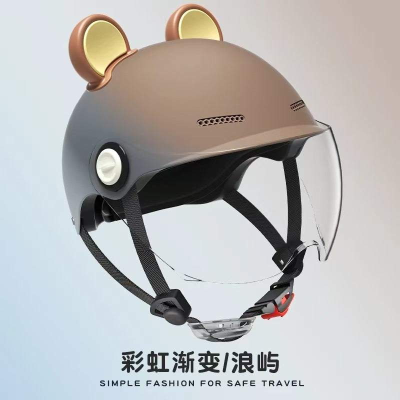 Ad Factory 3C Certified Electric Vehicle Helmet Men's and Women's Couple Helmet All-Season Motorcycle Summer Sun Protection Half Helmet