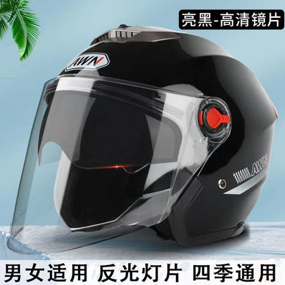 ABS material helmet HD anti-fog helmet motorcycle helmet men and women electric car helmet thickened warm cap