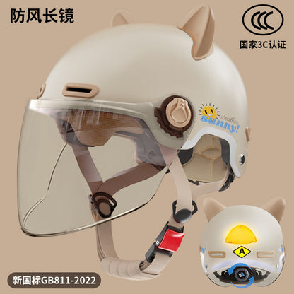 New National Standard 3C certified electric car helmet men and women Four Seasons universal sun protection electric car helmet lightweight half helmet