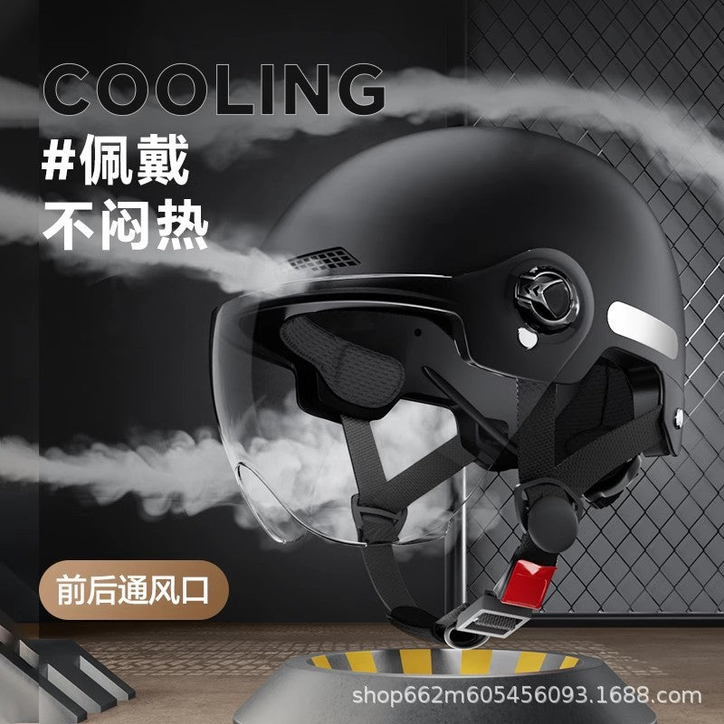 New National Standard 3C Certified Electric Vehicle Helmet for Men and Women in Summer, Lightweight Anti-Collision Half Helmet for Electric Scooters and Motorcycles