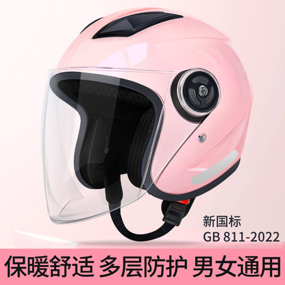 Electric car helmet GB certification four seasons universal helmet half helmet non-motorcycle new GB rainproof riding HD
