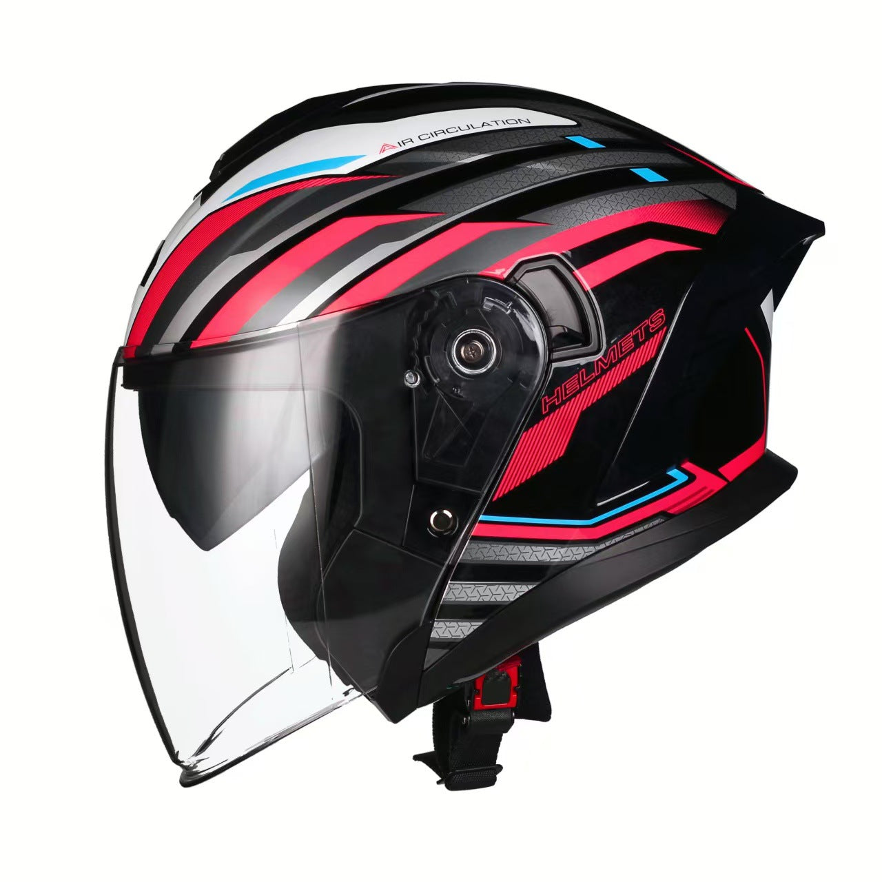 Jiarui Double-Lens Large Tail Half Helmet for Men and Women Motorcycle Dot Certified Electric Motorcycle Four-Season Universal Sun Protection Helmet
