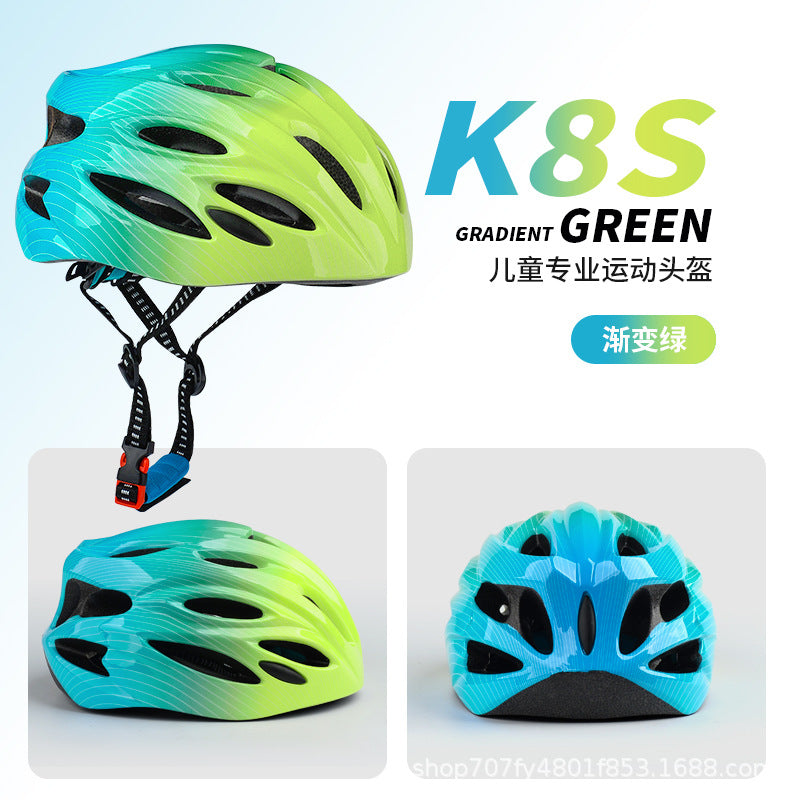 Gradient Color Children's Helmet Bicycle Breathable Roller Skating Protective Gear Skateboarding Balance Bike Cycling Bicycle Helmet