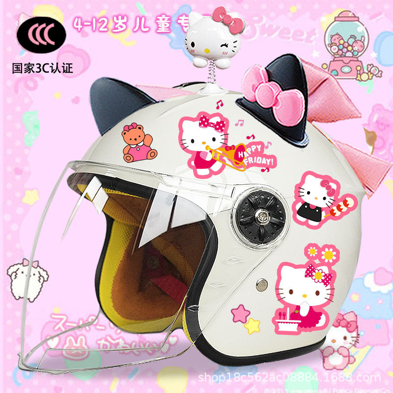 Winter Children's Electric Car Helmet Men's and Women's Cute Warm Thickened Half Helmet Motorcycle Full Helmet Autumn and Winter Helmet