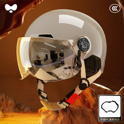 Electric Vehicle Helmet for Women, Sun Protection, 3C Certified, Suitable for All Seasons, Winter Warmth, Battery Motorcycle Safety Helmet for Men