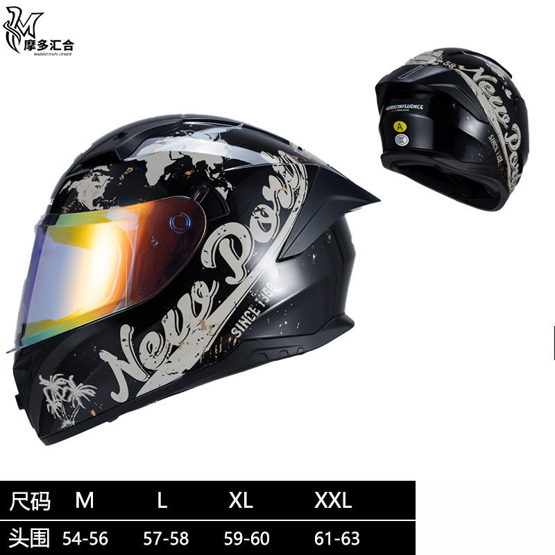 Motorcycle Helmet 3C Certified Bluetooth Men's and Women's All-Season Universal Personalized Electric Cruise Motorcycle Full-Coverage Full-Face Helmet