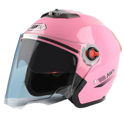 ABS material helmet HD anti-fog helmet motorcycle helmet men and women electric car helmet thickened warm cap