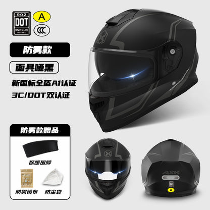 3C Certified Motorcycle Helmet Men's Four Seasons Universal Electric Vehicle New GB Women's Winter Warm Riding Safety Helmet