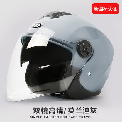 Foreign Trade Specializes in Electric Vehicle Helmets for Men and Women, Universal Motorcycle Ad Half Helmets for All Seasons, Autumn and Winter Warm Safety Helmets