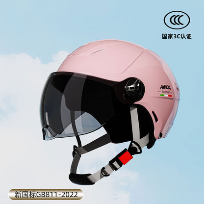 New National Standard 3C Certified Electric Vehicle Helmet Summer Sun Protection Motorcycle Helmet All-Season Universal Half Helmet Lightweight