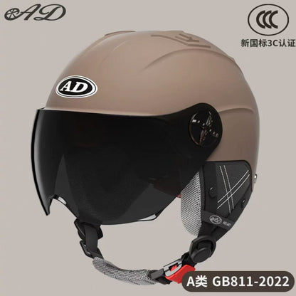 Ad Electric Motorcycle Helmet for Men and Women, Summer 3C Certified Half Helmet, Battery Car Safety Helmet, Sun Protection for Riding