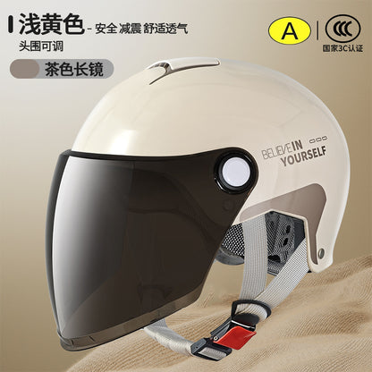 3C Certified Electric Vehicle Helmet for Men and Women Battery Motorcycle 2025 New Summer Half Helmet All-Season Safety Helmet