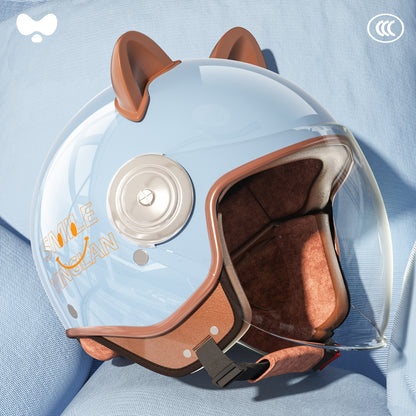 Cute Winter Warm Motorcycle Helmet for Children, Parent-Child Electric Bike Helmet for Girls, 3C Certified, Boys' Safety Helmet