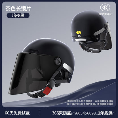 New National Standard 3C Certified Electric Vehicle Helmet for Men and Women in Summer, Lightweight Anti-Collision Half Helmet for Electric Scooters and Motorcycles
