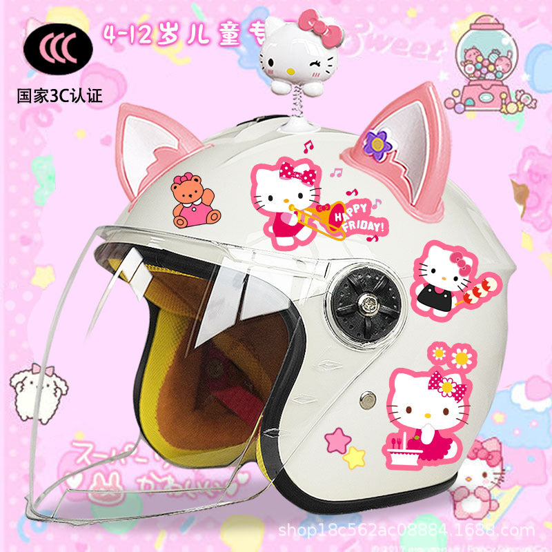 Winter Children's Electric Car Helmet Men's and Women's Cute Warm Thickened Half Helmet Motorcycle Full Helmet Autumn and Winter Helmet