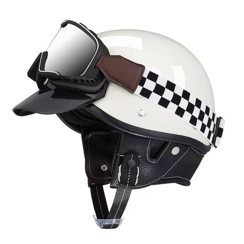 Retro Helmet Motorcycle Half Helmet 3C National Standard Summer Women's Men's Motorcycle Helmet Electric Vehicle Japanese Safety Helmet
