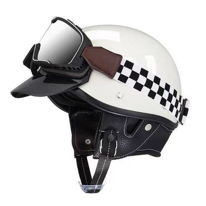 Retro Helmet Motorcycle Half Helmet 3C National Standard Summer Women's Men's Motorcycle Helmet Electric Vehicle Japanese Safety Helmet