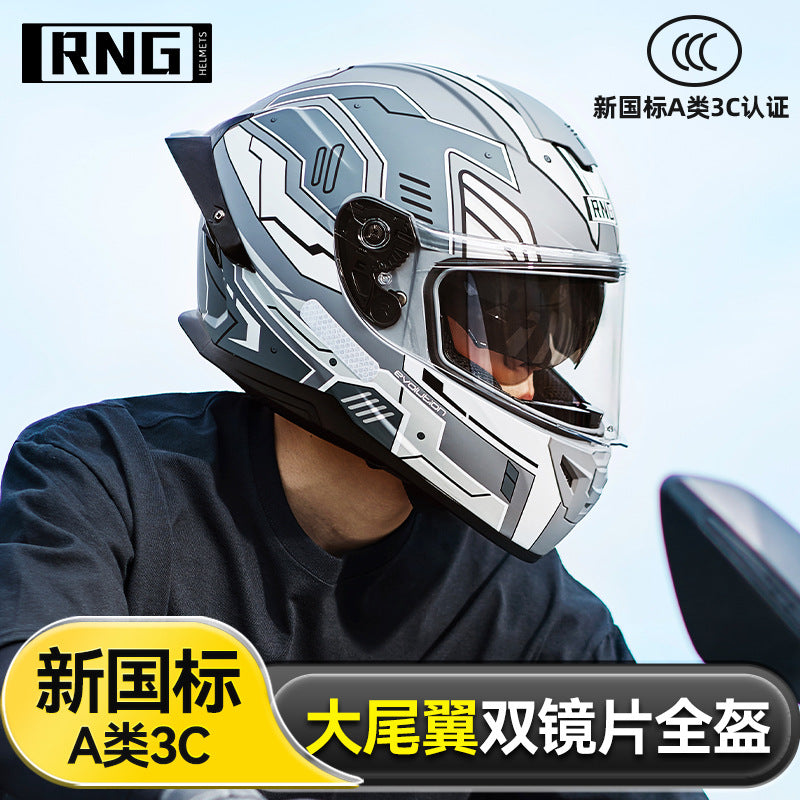 New National Standard 3C/Dot Certified Motorcycle Helmet Dual Lens with Bluetooth Headset Glasses Slot Full Face Motorcycle Helmet