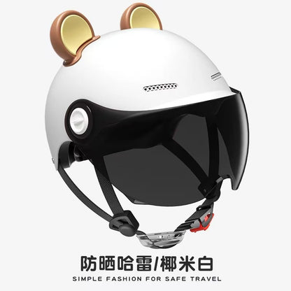 Ad Factory 3C Certified Electric Vehicle Helmet Men's and Women's Couple Helmet All-Season Motorcycle Summer Sun Protection Half Helmet