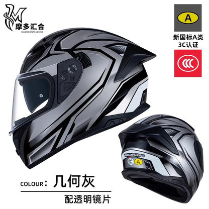 Motorcycle Helmet 3C Certified Bluetooth Men's and Women's All-Season Universal Personalized Electric Cruise Motorcycle Full-Coverage Full-Face Helmet