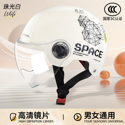Factory direct electric car helmet men and women summer riding half helmet Four Seasons universal battery car environmental protection travel helmet