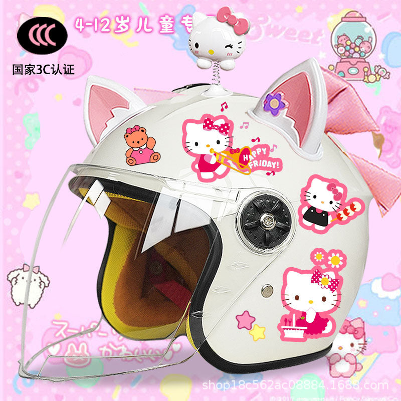 Winter Children's Electric Car Helmet Men's and Women's Cute Warm Thickened Half Helmet Motorcycle Full Helmet Autumn and Winter Helmet