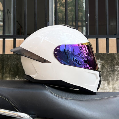 Orz3C Certified Motorcycle Helmet Men's and Women's Dual-Lens Full-Face Helmet Summer Personalized Tail Bluetooth Semi-Full Coverage