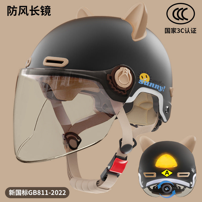 New National Standard 3C certified electric car helmet men and women Four Seasons universal sun protection electric car helmet lightweight half helmet