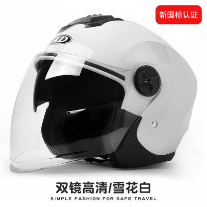 Foreign Trade Specializes in Electric Vehicle Helmets for Men and Women, Universal Motorcycle Ad Half Helmets for All Seasons, Autumn and Winter Warm Safety Helmets