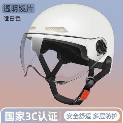 3C certified electric battery car helmet women's summer sun protection breathable helmet motorcycle riding helmet Four Seasons half helmet