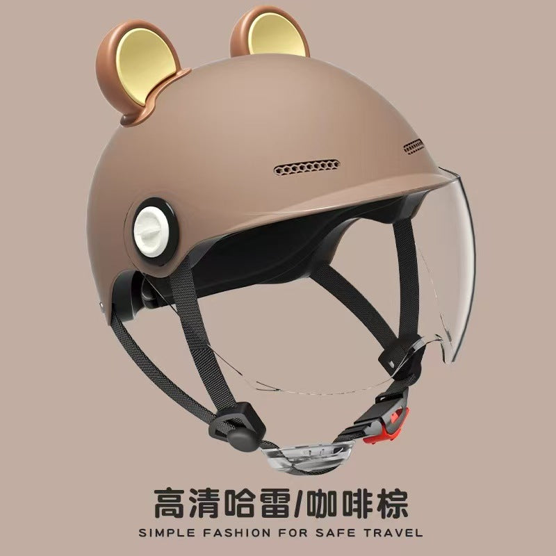 Ad Factory 3C Certified Electric Vehicle Helmet Men's and Women's Couple Helmet All-Season Motorcycle Summer Sun Protection Half Helmet