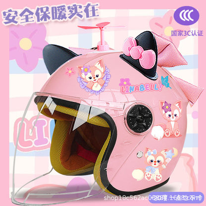 Winter Children's Electric Car Helmet Warm Half Helmet Motorcycle Aileen Nabel Autumn and Winter Cold-proof Helmet