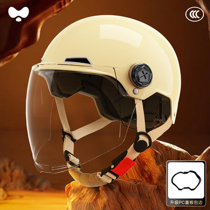 Electric Vehicle Helmet for Women, Sun Protection, 3C Certified, Suitable for All Seasons, Winter Warmth, Battery Motorcycle Safety Helmet for Men