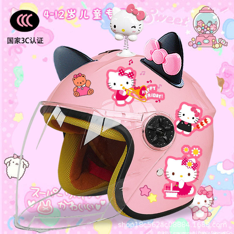 Winter Children's Electric Car Helmet Men's and Women's Cute Warm Thickened Half Helmet Motorcycle Full Helmet Autumn and Winter Helmet
