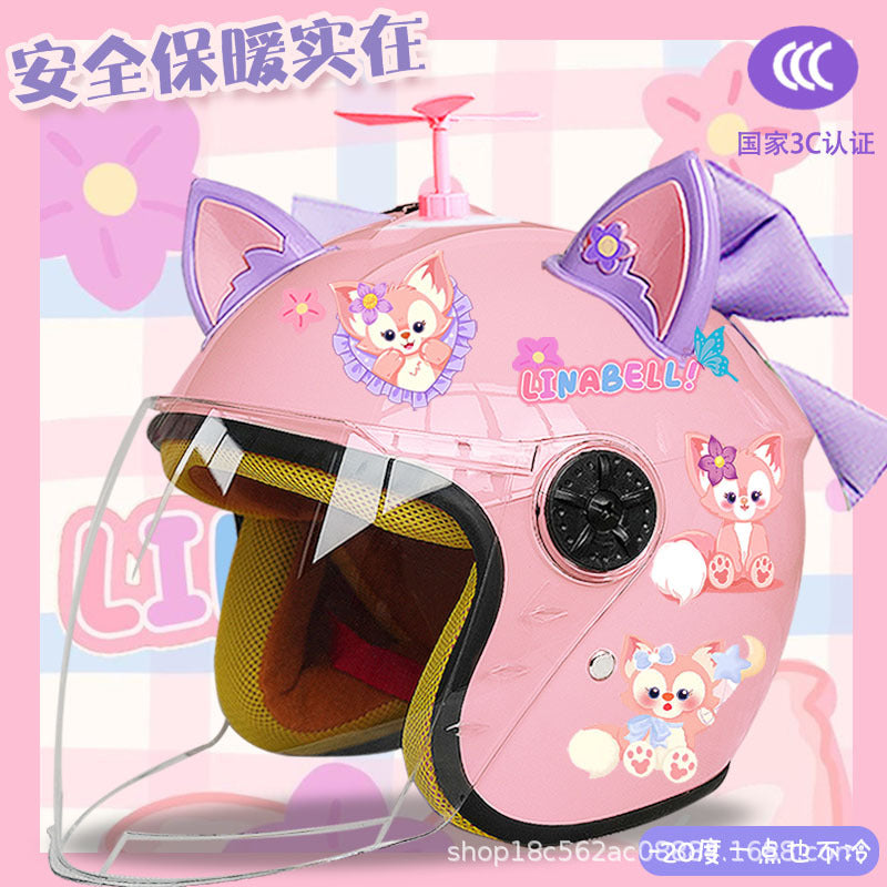 Winter Children's Electric Car Helmet Warm Half Helmet Motorcycle Aileen Nabel Autumn and Winter Cold-proof Helmet