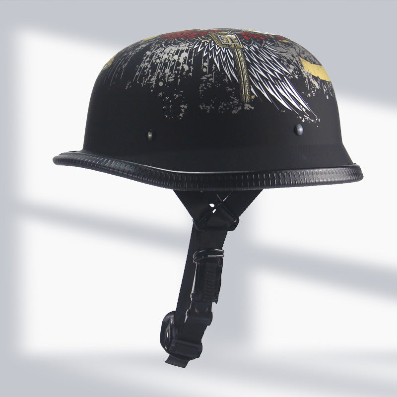 Cross-Border Exclusive Dot German-Style Soldier Helmet, Vintage Helmet, Scooter Cruiser Half Helmet, Unisex, Dot Certified