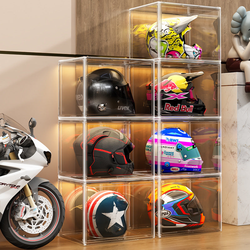 Magnetic High-Transparency Doll Blind Box High Boots Bag Display Box Hand-Made Box Giant Motorcycle Helmet Storage
