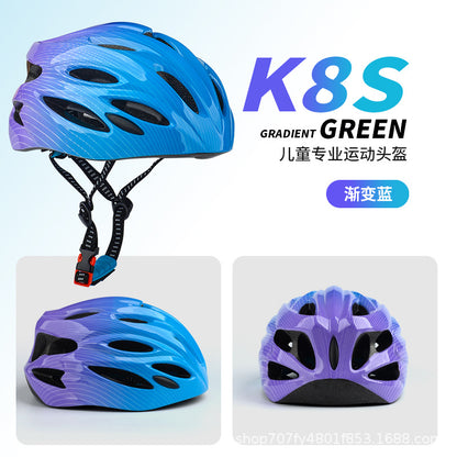 Gradient Color Children's Helmet Bicycle Breathable Roller Skating Protective Gear Skateboarding Balance Bike Cycling Bicycle Helmet