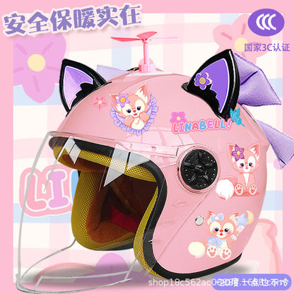 Winter Children's Electric Car Helmet Warm Half Helmet Motorcycle Aileen Nabel Autumn and Winter Cold-proof Helmet