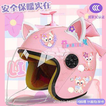 Winter Children's Electric Car Helmet Warm Half Helmet Motorcycle Aileen Nabel Autumn and Winter Cold-proof Helmet