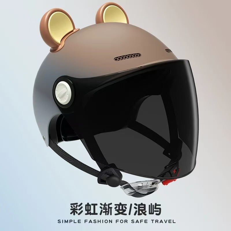Ad Factory 3C Certified Electric Vehicle Helmet Men's and Women's Couple Helmet All-Season Motorcycle Summer Sun Protection Half Helmet