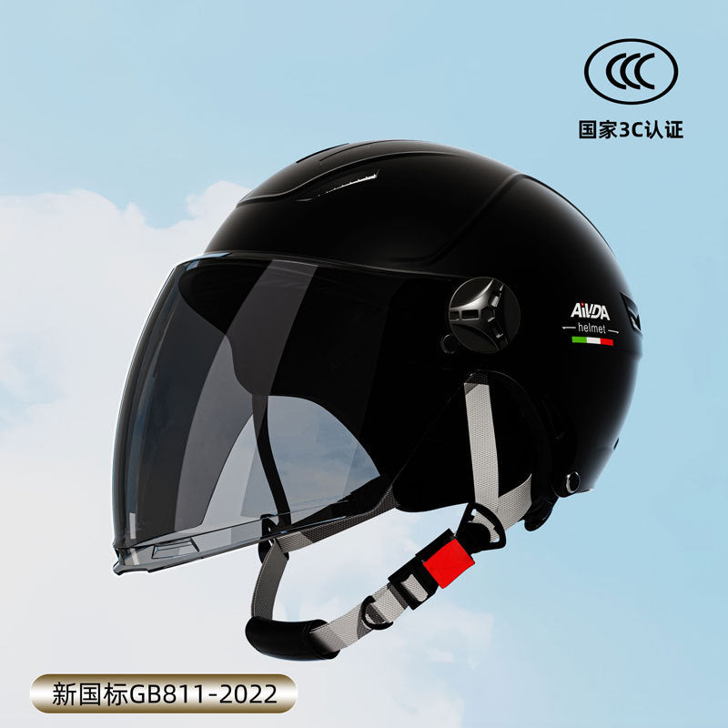 New National Standard 3C Certified Electric Vehicle Helmet Summer Sun Protection Motorcycle Helmet All-Season Universal Half Helmet Lightweight