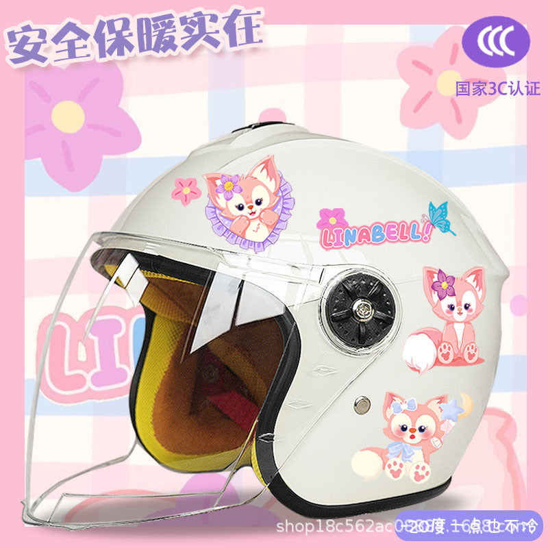 Winter Children's Electric Car Helmet Warm Half Helmet Motorcycle Aileen Nabel Autumn and Winter Cold-proof Helmet