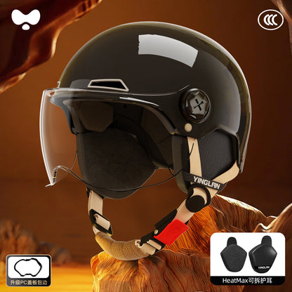 Electric Vehicle Helmet for Women, Sun Protection, 3C Certified, Suitable for All Seasons, Winter Warmth, Battery Motorcycle Safety Helmet for Men