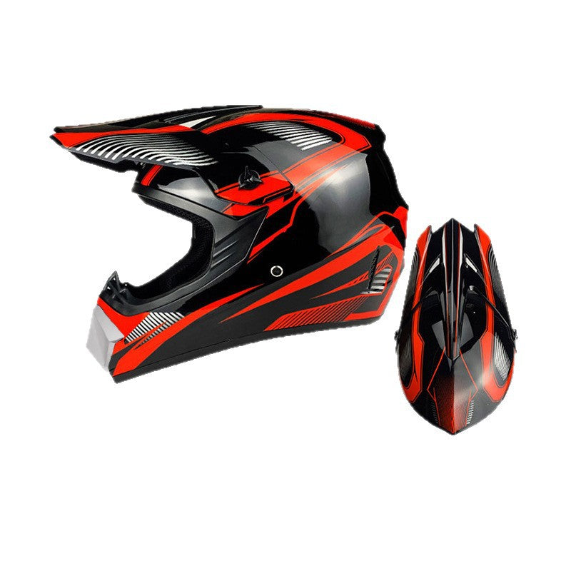 Off-Road Helmet Dot Certified Atv Helmet Cycling Mountain Bike Kart Helmet Three-Piece Set Motorcycle
