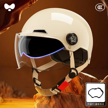 Electric Vehicle Helmet for Women, Sun Protection, 3C Certified, Suitable for All Seasons, Winter Warmth, Battery Motorcycle Safety Helmet for Men