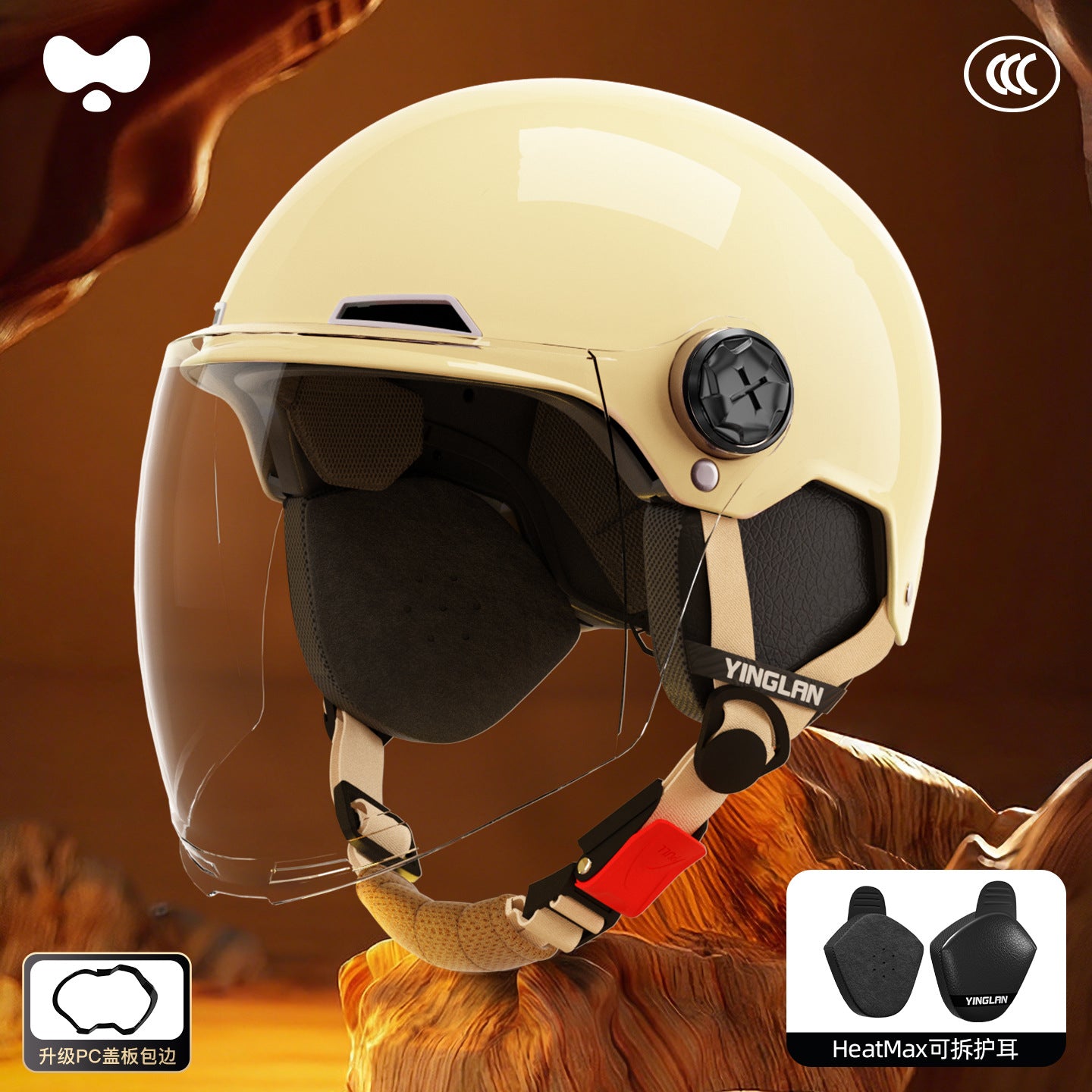 Electric Vehicle Helmet for Women, Sun Protection, 3C Certified, Suitable for All Seasons, Winter Warmth, Battery Motorcycle Safety Helmet for Men