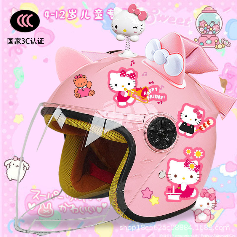 Winter Children's Electric Car Helmet Men's and Women's Cute Warm Thickened Half Helmet Motorcycle Full Helmet Autumn and Winter Helmet
