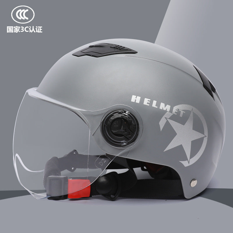 ABS material helmet battery car helmet 3C certification electric car helmet men and women four seasons universal summer helmet